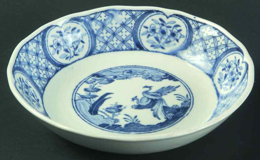 Old Chelsea Blue (Blue Birds, Flowers) Fruit/Dessert (Sauce) Bowl by Furnivals-1