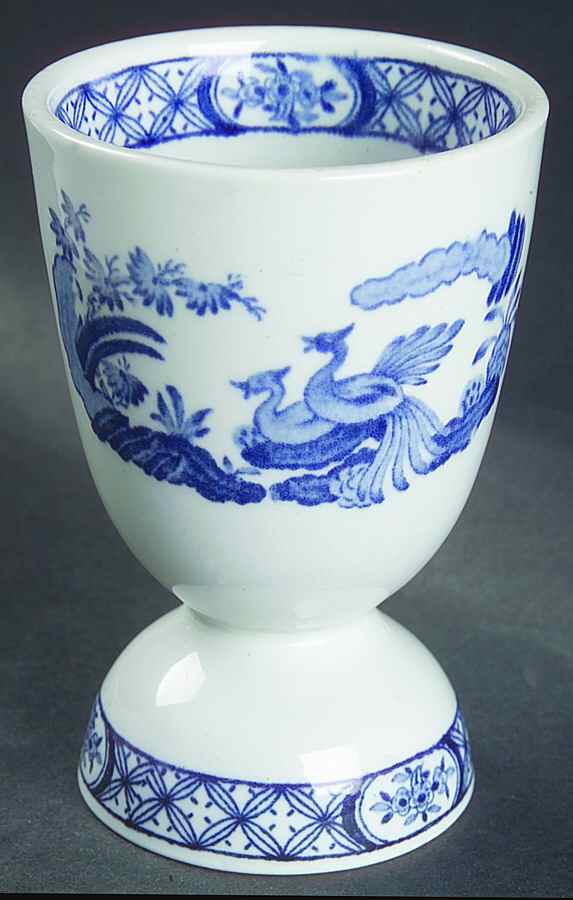 Old Chelsea Blue (Blue Birds, Flowers) Double Egg Cup by Furnivals-1