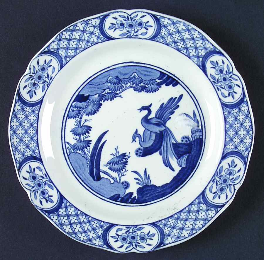 Old Chelsea Blue (Blue Birds, Flowers) Dessert/Pie Plate by Furnivals-1