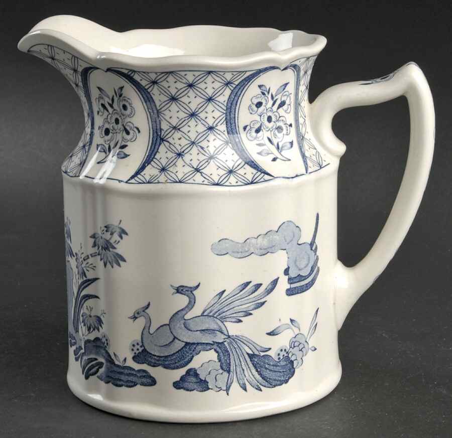 Old Chelsea Blue (Blue Birds, Flowers) 24 Oz Pitcher by Furnivals-1