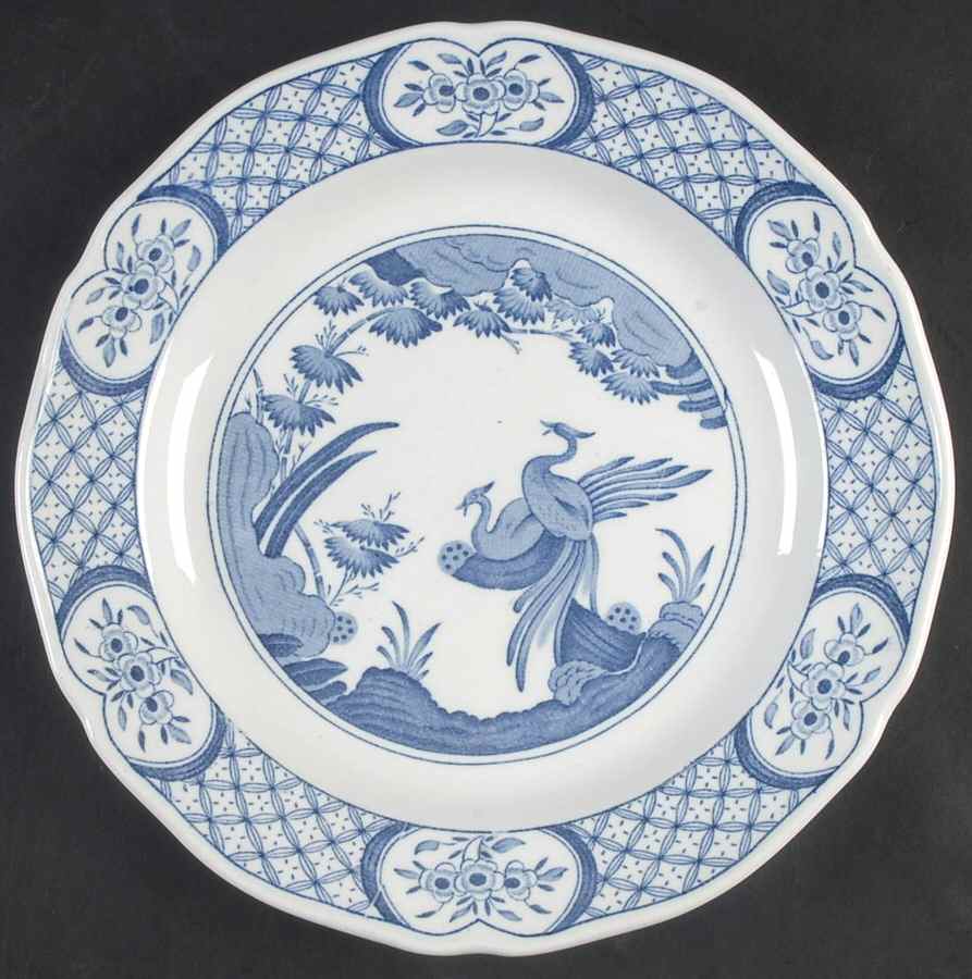 Old Chelsea Blue (Blue Birds, Flowers) Luncheon Plate by Furnivals-1