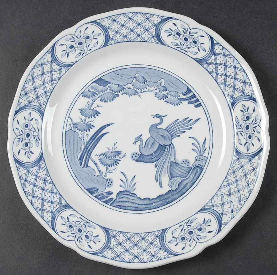 Old Chelsea Blue (Blue Birds, Flowers) Salad Plate by Furnivals-1
