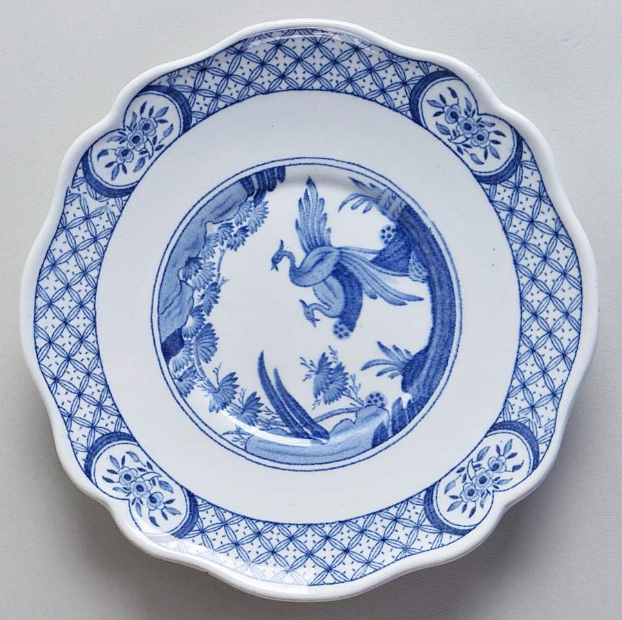 Old Chelsea Blue (Blue Birds, Flowers) Underplate for Sauce Boat by Furnivals-1