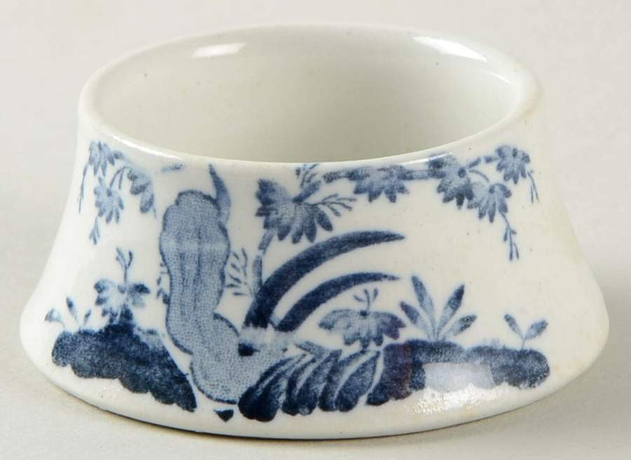 Old Chelsea Blue (Blue Birds, Flowers) Salt Dip by Furnivals-1