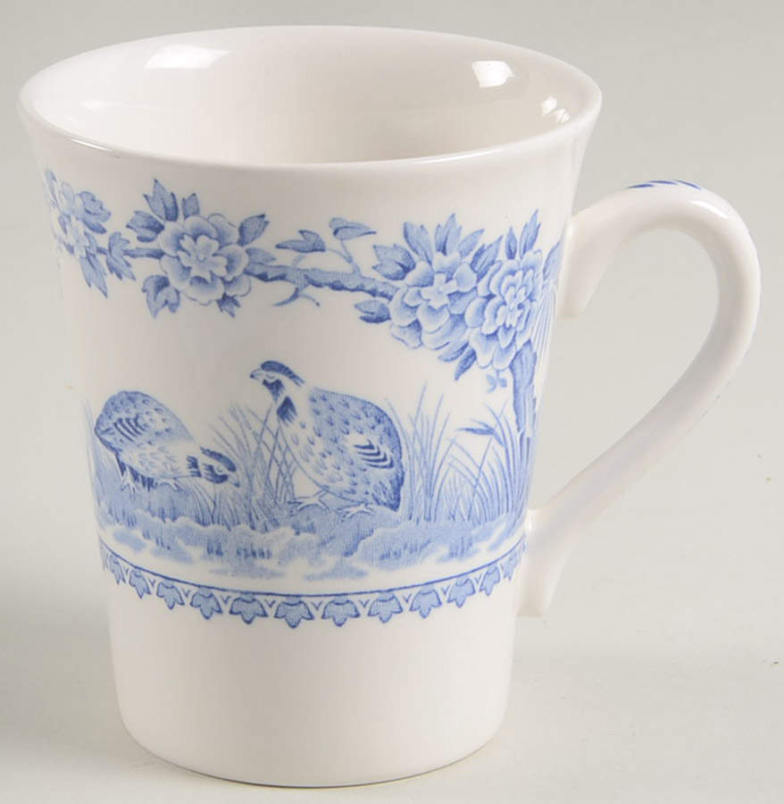 Quail Blue (Round Quail Backstamp) Mug by Furnivals-1