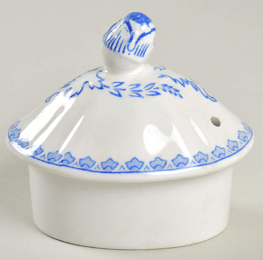 Quail Blue (Round Quail Backstamp) Lid for Teapot by Furnivals-1