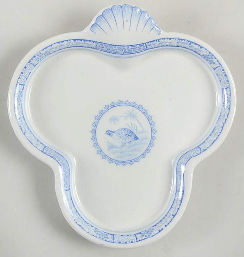 Quail Blue (Round Quail Backstamp) Egg Set Tray by Furnivals-1