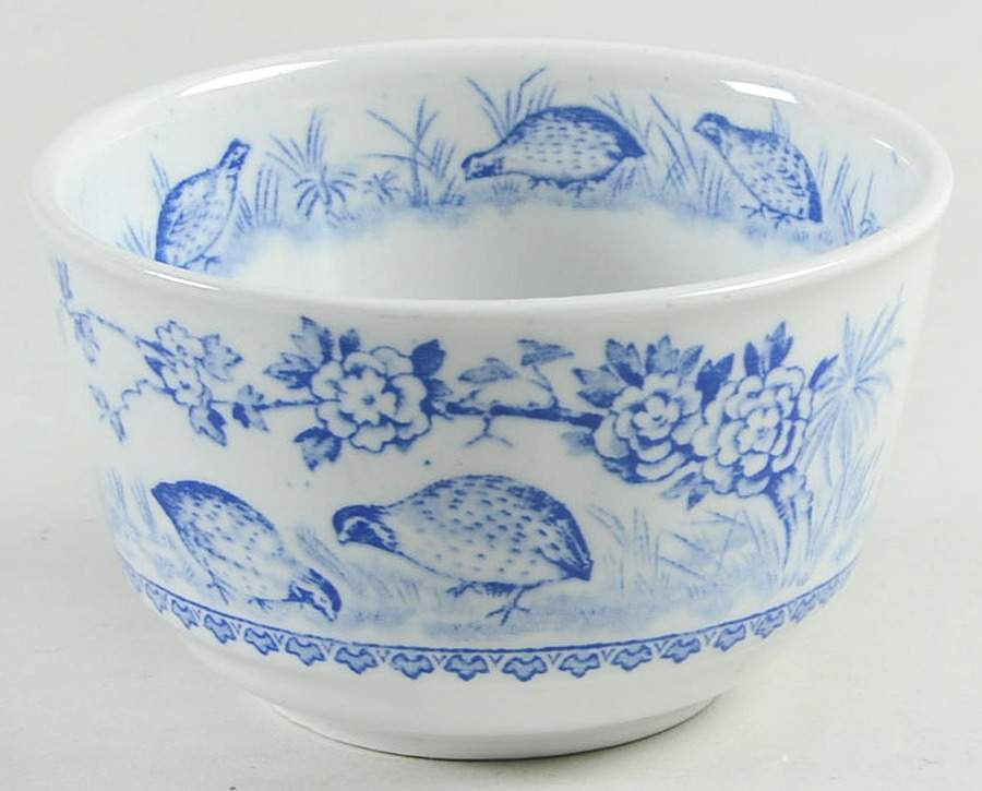 Quail Blue (Round Quail Backstamp) Mini Open Sugar Bowl by Furnivals-1