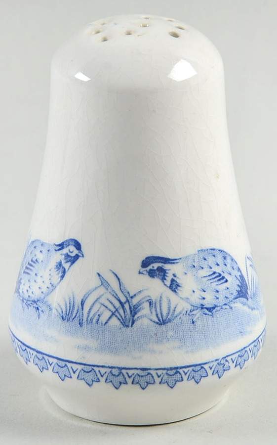 Quail Blue (Round Quail Backstamp) Salt Shaker by Furnivals-1