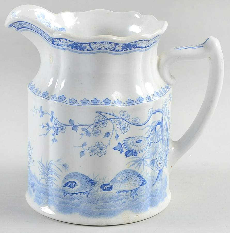 Quail Blue (Round Quail Backstamp) 42 Oz Pitcher by Furnivals-1