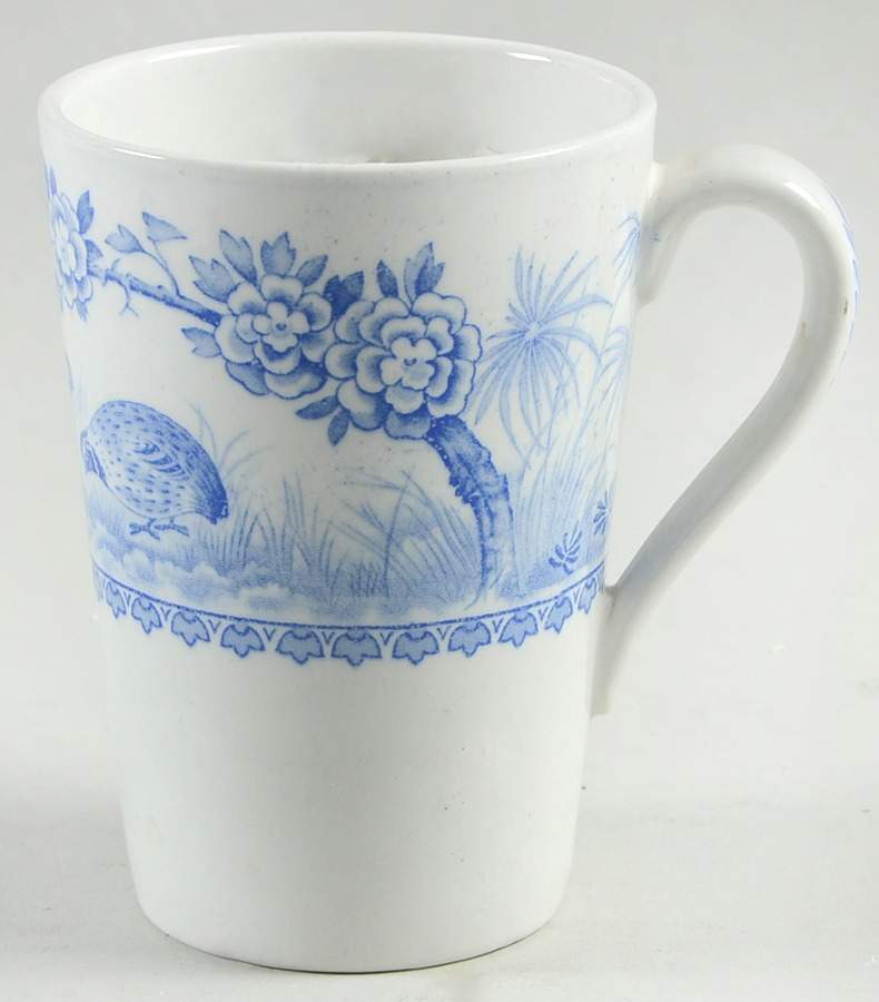 Quail Blue (Round Quail Backstamp) Mug by Furnivals-1