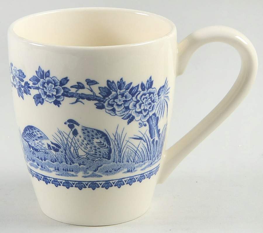 Quail Blue (Round Quail Backstamp) Mug by Furnivals-1
