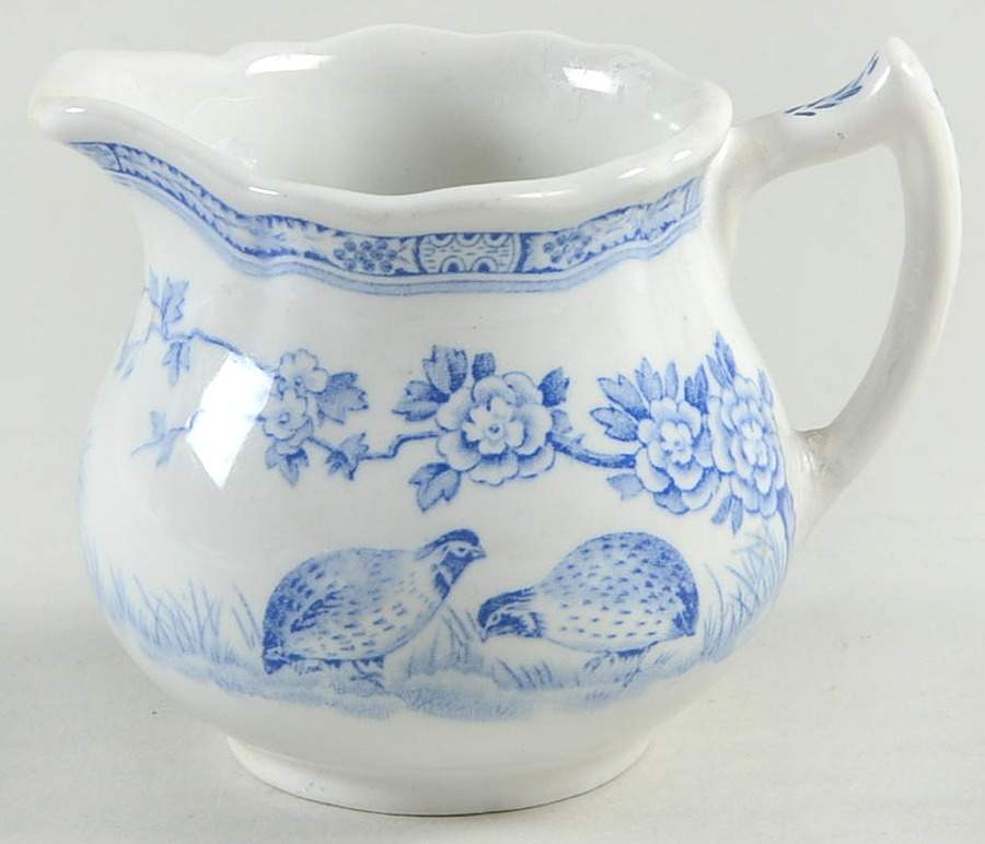 Quail Blue (Round Quail Backstamp) Mini Creamer by Furnivals-1