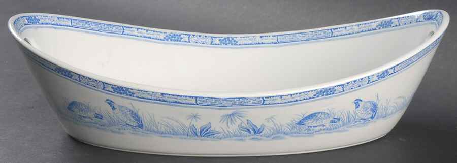 Quail Blue (Round Quail Backstamp) 11" Bread Tray by Furnivals-1
