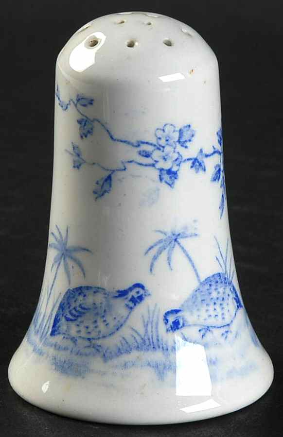 Quail Blue (Round Quail Backstamp) Pepper Shaker by Furnivals-1