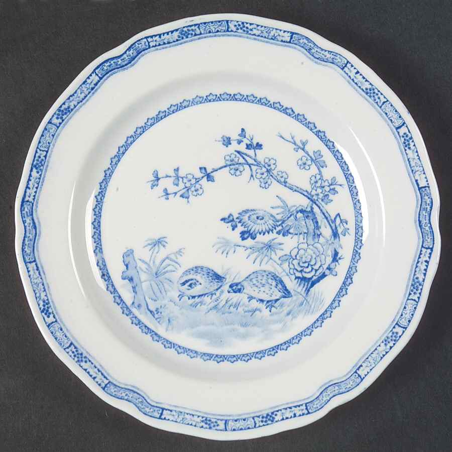 Quail Blue (Round Quail Backstamp) Bread & Butter Plate by Furnivals-1