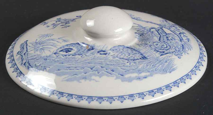 Quail Blue (Round Quail Backstamp) Lid for 1.5 Qt Round Casserole by Furnivals-1