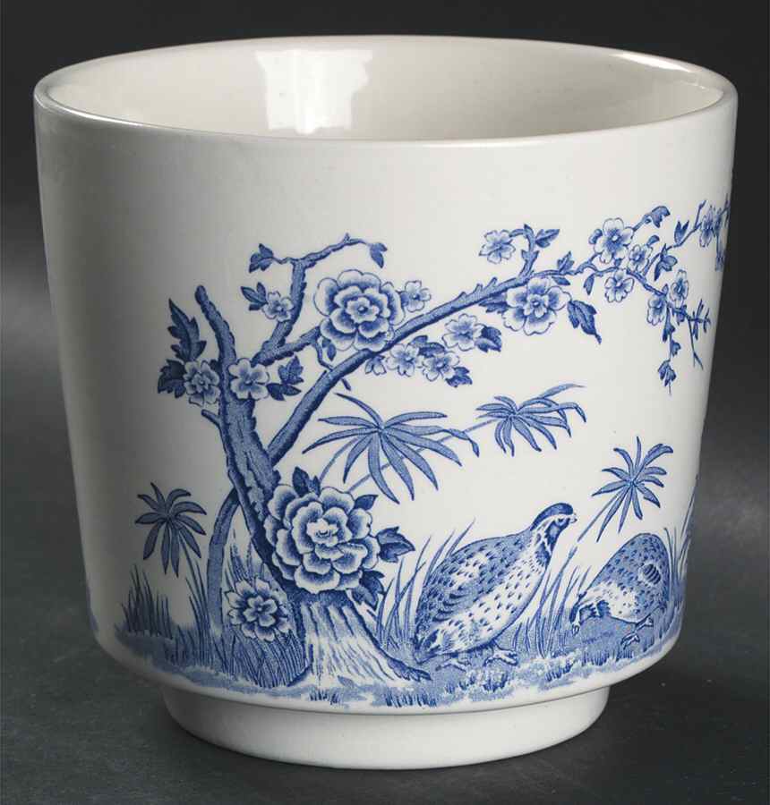 Quail Blue (Round Quail Backstamp) 4" Flower Pot by Furnivals-1