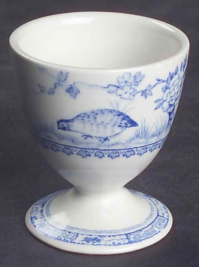 Quail Blue (Round Quail Backstamp) Single Egg Cup by Furnivals-1