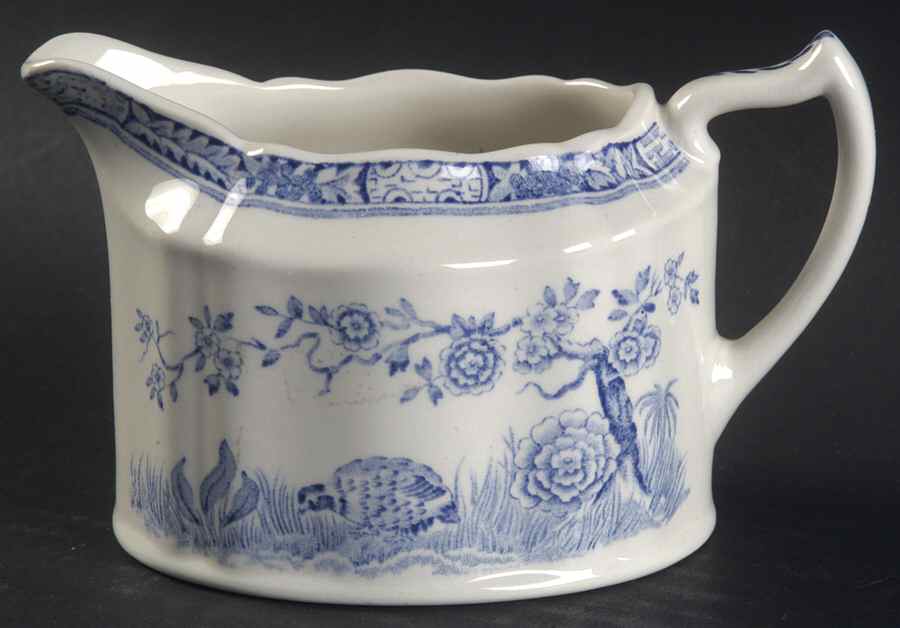 Quail Blue (Round Quail Backstamp) Mini Creamer by Furnivals-1
