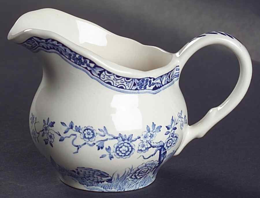Quail Blue (Round Quail Backstamp) Mini Creamer by Furnivals-1