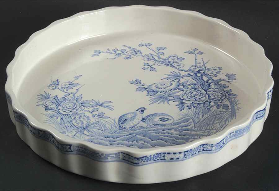 Quail Blue (Round Quail Backstamp) 10" Quiche by Furnivals-1