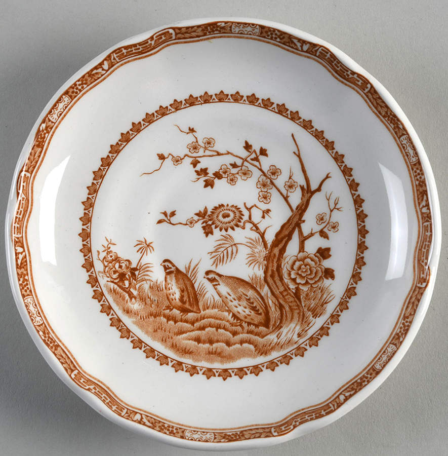 Quail Brown Saucer for Bouillon Cup by Furnivals-1