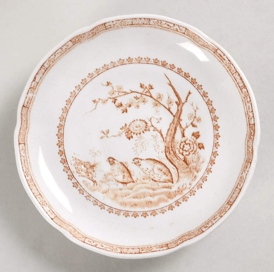 Quail Brown Saucer for Flat Cup by Furnivals-1
