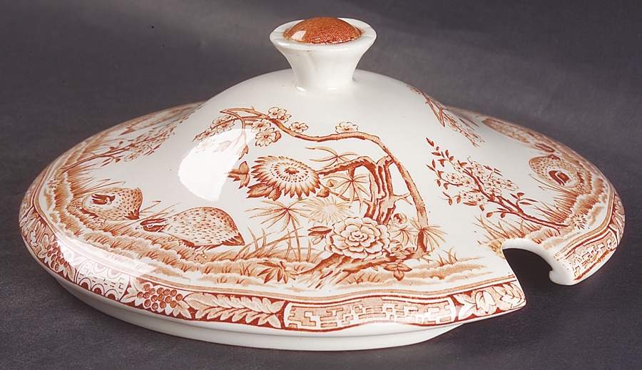 Quail Brown Lid for Tureen by Furnivals-1