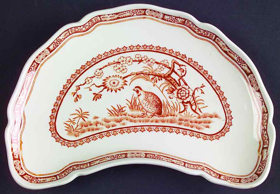 Quail Brown Crescent Salad Plate by Furnivals-1
