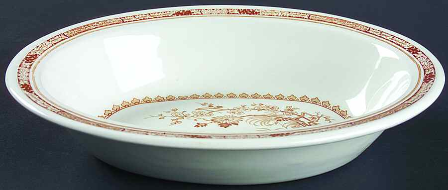 Quail Brown 9" Oval Vegetable Bowl by Furnivals-1