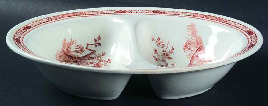 Quail Brown 9" Oval Divided Vegetable Bowl by Furnivals-1