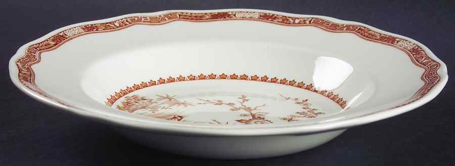 Quail Brown Rim Soup Bowl by Furnivals-1