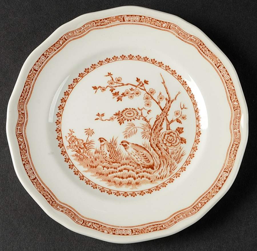 Quail Brown Bread & Butter Plate by Furnivals-1