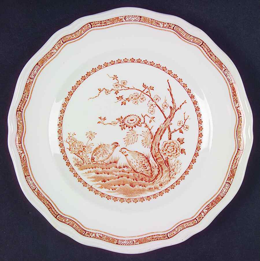 Quail Brown Salad Plate by Furnivals-1