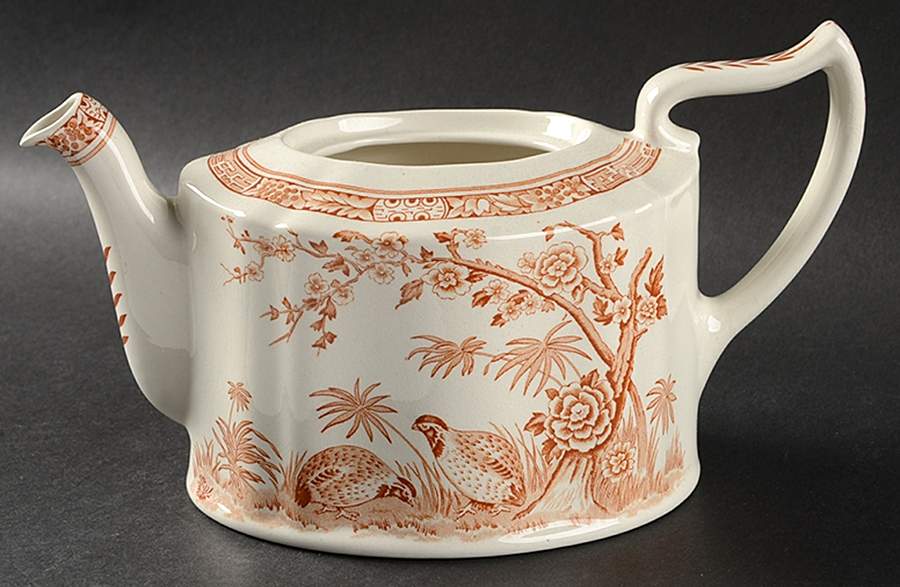 Quail Brown Teapot No Lid by Furnivals-1