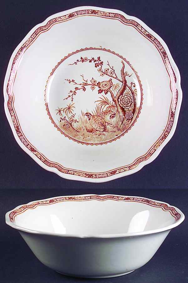 Quail Brown 9" Round Vegetable Bowl by Furnivals-1