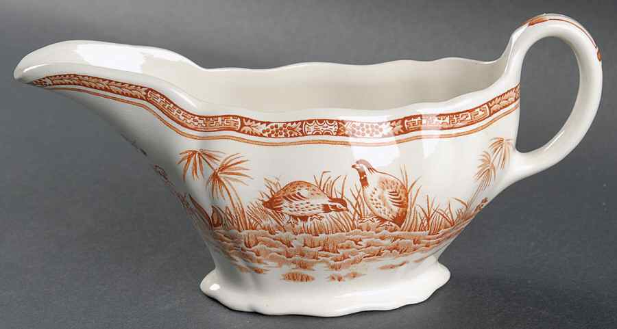 Quail Brown Gravy Boat by Furnivals-1
