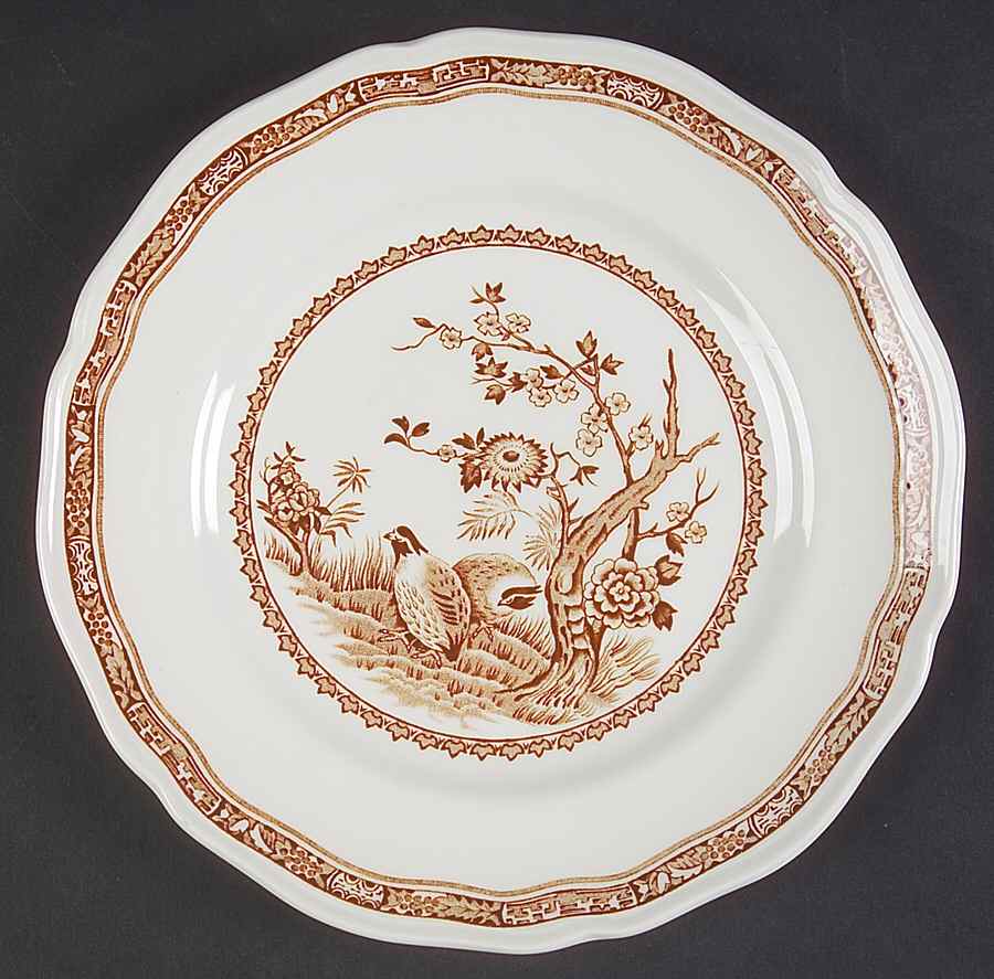 Quail Brown Dessert/Pie Plate by Furnivals-1