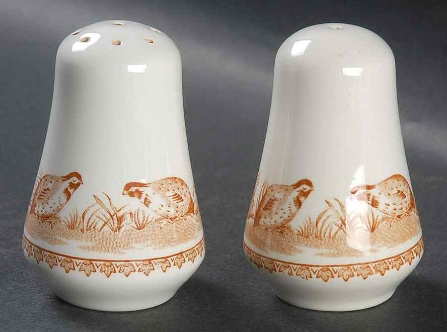Quail Brown Salt & Pepper Set by Furnivals-1