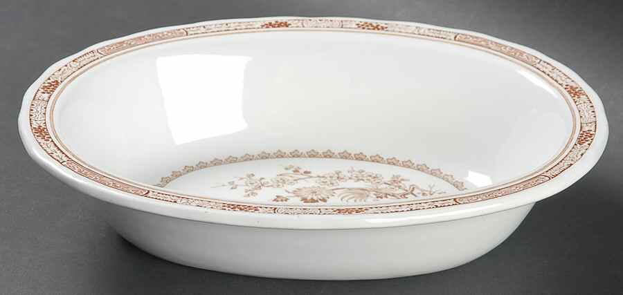 Quail Brown 8" Oval Vegetable Bowl by Furnivals-1