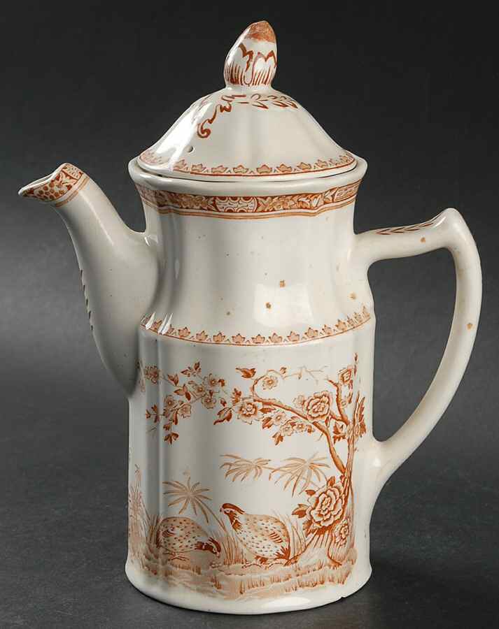 Quail Brown Small Coffee Pot & Lid by Furnivals-1