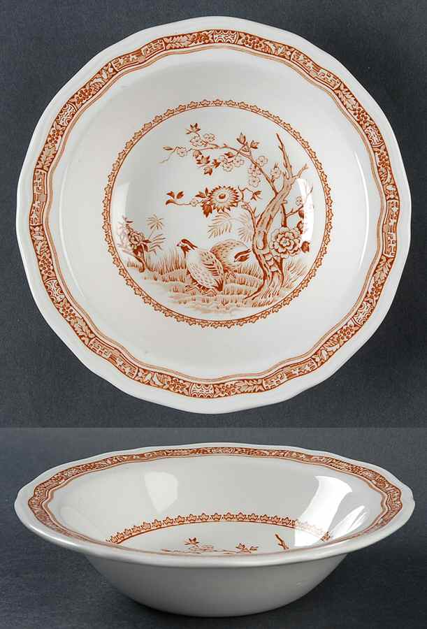 Quail Brown Rim Cereal Bowl by Furnivals-1