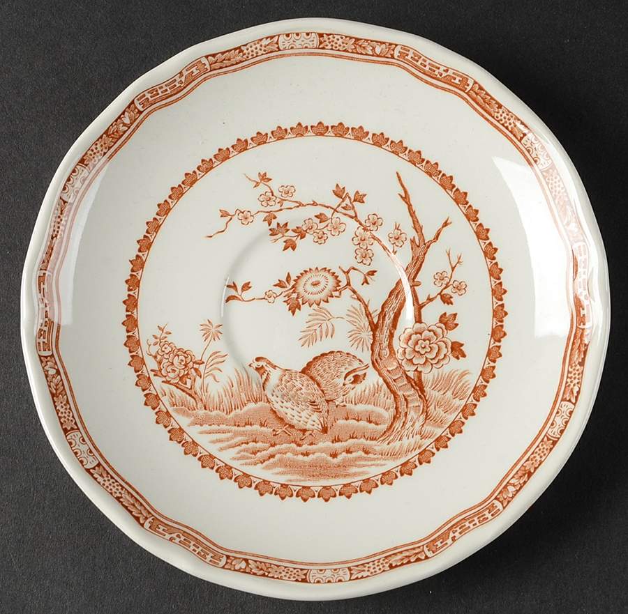Quail Brown Saucer for Breakfast Cup by Furnivals-1