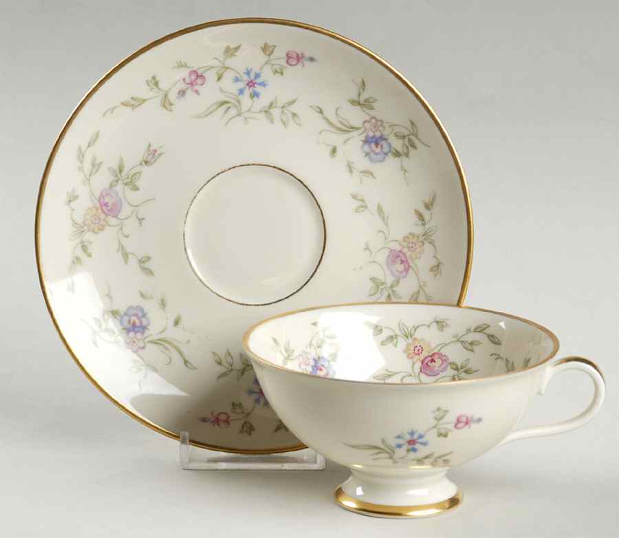 01695 Footed Cup & Saucer Set by Furstenberg-1