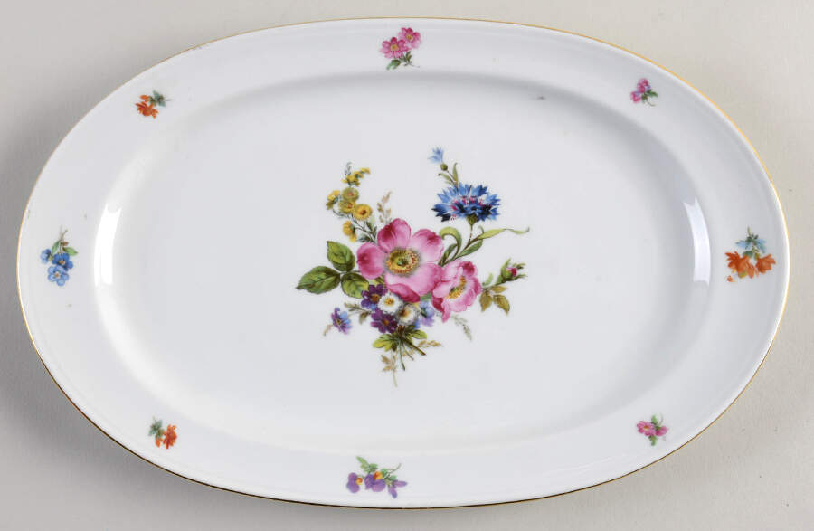Ancestral Dresden 13" Oval Serving Platter by Furstenberg-1