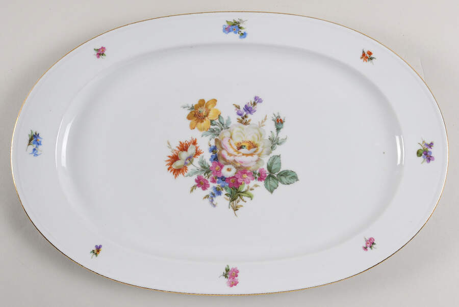 Ancestral Dresden 16" Oval Serving Platter by Furstenberg-1