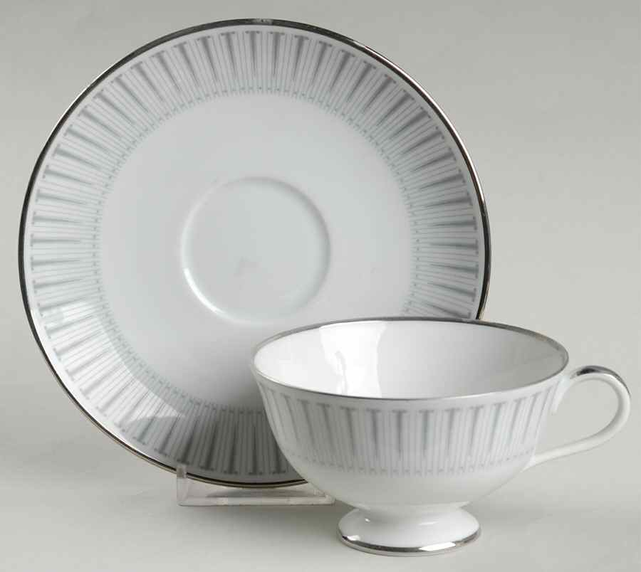 Colonnade Footed Cup & Saucer Set by Furstenberg-1