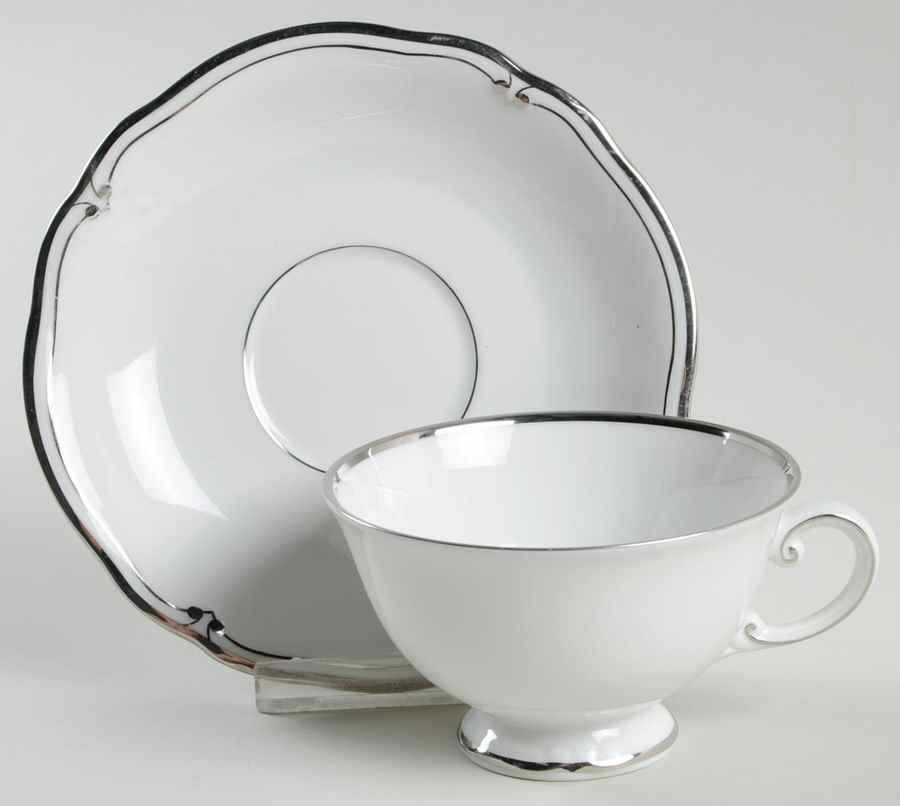 Corona Footed Cup & Saucer Set by Furstenberg-1