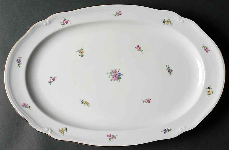 Dresden Flower 15" Oval Serving Platter by Furstenberg-1